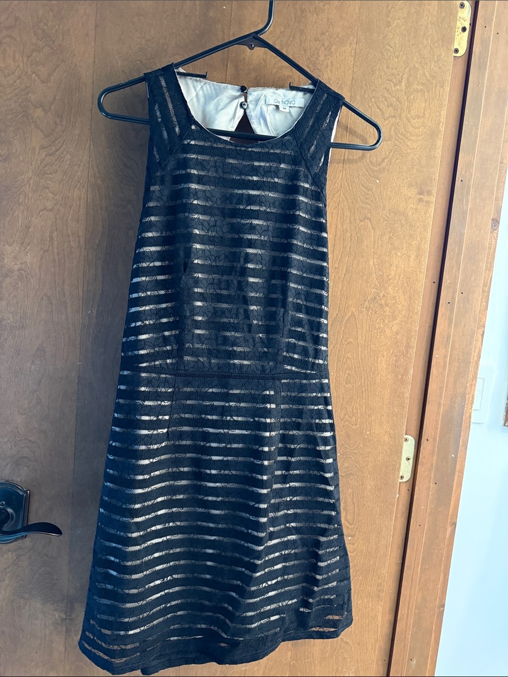 De Novo Black Lace backless Dress size M